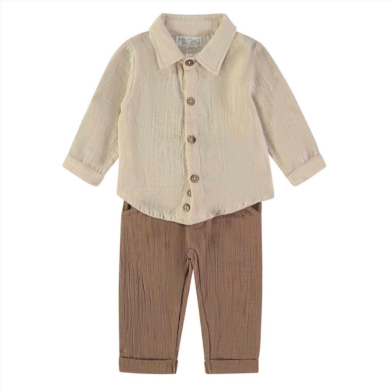 ΣΕΤ ΠΟΥΚΑΜΙΣΟ-ΠΑΝΤΕΛΟΝΙ BEIGE BOY BABYBOL S12M-8Y